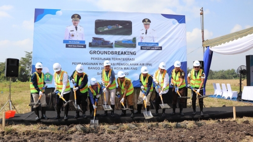 Peletakan Batu Pertama oleh Walikota Malang, Tanda Mulai Project WTP IPA Bango