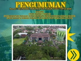 Pengumuman Lolos Seleksi Tahap II Calon Direksi Tugu Tirta