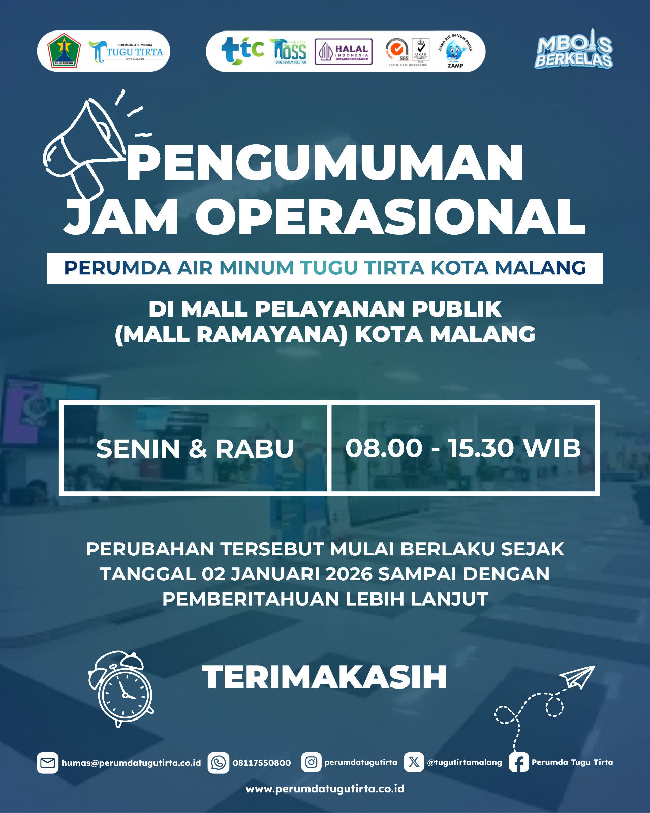 Jam Operasional Mall Pelayanan Publik